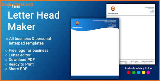Letterhead Maker Logo Business letter pad template screenshot