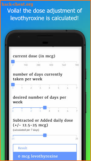 Levothyroxine Dose Calculator (Ad free) screenshot