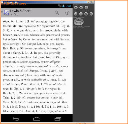 Lewis & Short Latin Dictionary screenshot