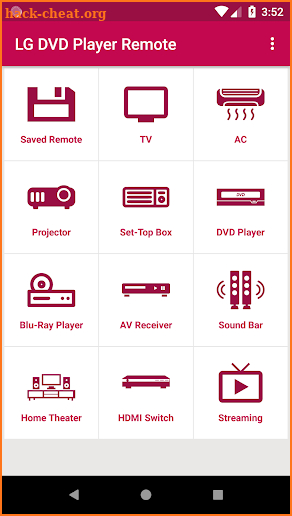LG DVD Player remote screenshot