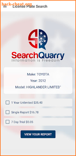 License Plate Lookup screenshot