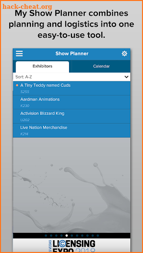 Licensing Expo 2018 Navigation screenshot