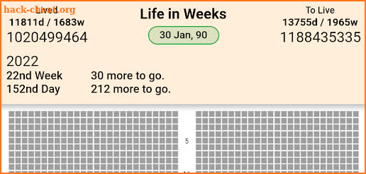 Life Calendar - Life in Weeks screenshot