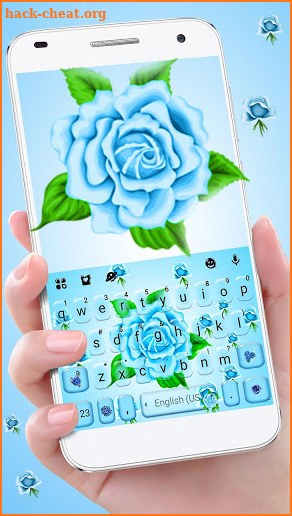 Light Blue Rose Keyboard Theme screenshot