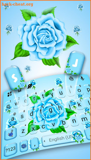Light Blue Rose Keyboard Theme screenshot
