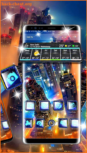 Light City 3D Glass Tech Theme screenshot