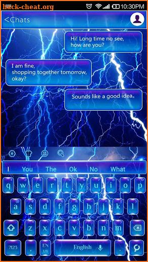 Lightning Blue Keyboard Theme screenshot