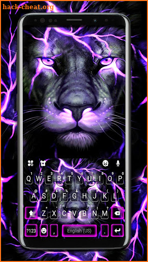Lightning Neon Lion Keyboard Theme screenshot