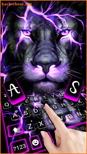 Lightning Neon Lion Keyboard Theme screenshot