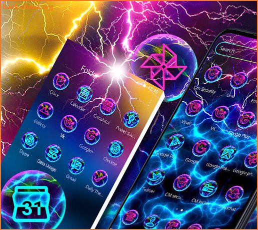 Lightning Storm Tech Launcher Theme ⚡ screenshot