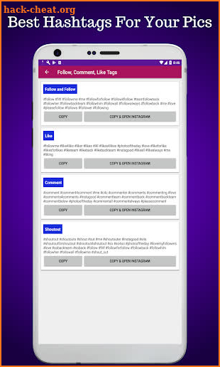 Likes & Hashtags for Instagram - Followers screenshot