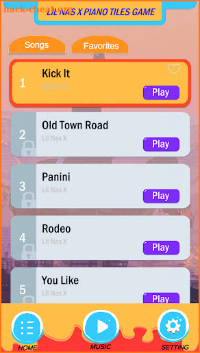 LIL NAS X Old Town Road Piano Tiles Game screenshot