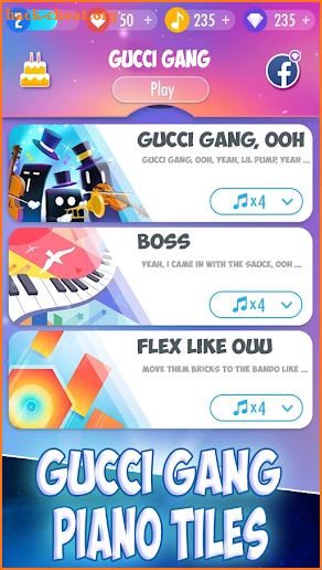 Lil Pump - Gucci Gang - Piano Tiles screenshot