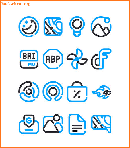 Lineblack - Blue icon Pack screenshot