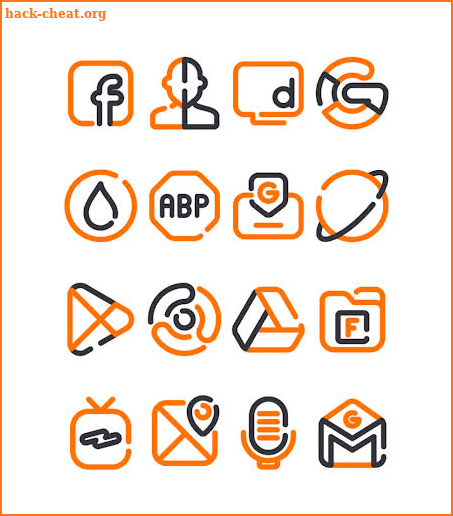 Lineblack - Orange icon Pack screenshot