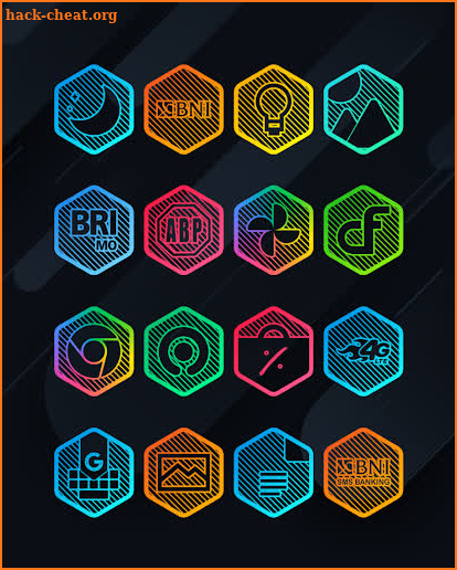 Lines Hexa - Neon Icon Pack screenshot