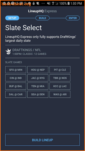 LineupHQ Express: DraftKings Lineups screenshot