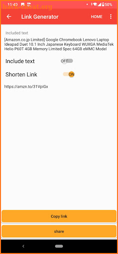 Link Generator for Amazon screenshot
