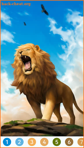 Lion Paint by Number Game screenshot