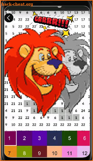Lion Pixel Art Coloring By Number screenshot