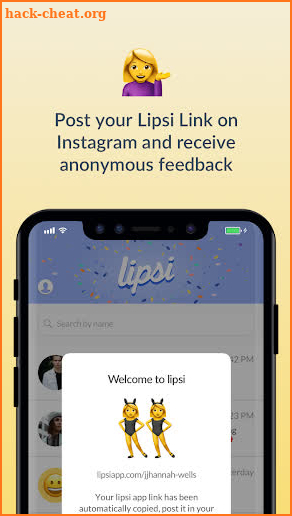 Lipsi - anonymous messaging screenshot