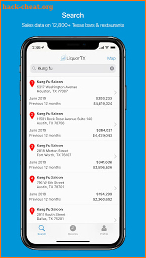 LiquorTX – Bar Sales Data screenshot