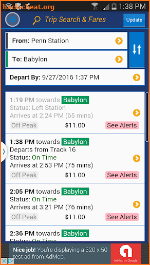 LIRR TrainTime screenshot