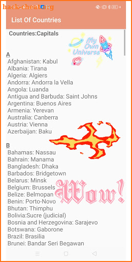 List Of Countries screenshot