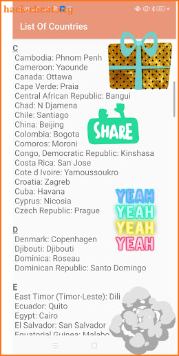List Of Countries screenshot