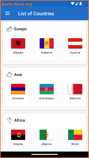 List of Countries - Maps screenshot