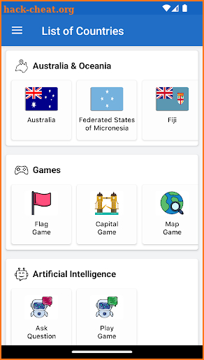 List of Countries - Maps screenshot