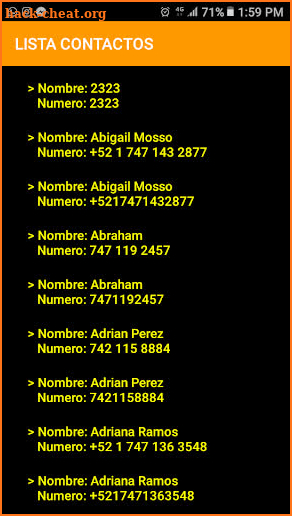 Lista de Contactos screenshot