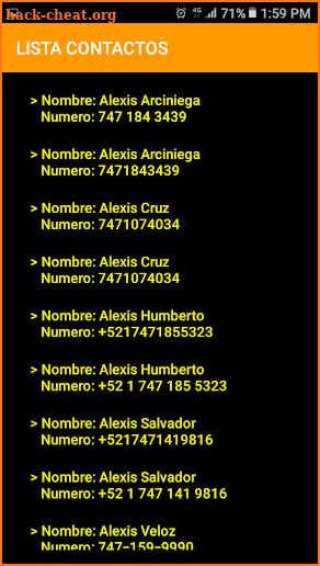 Lista de Contactos screenshot