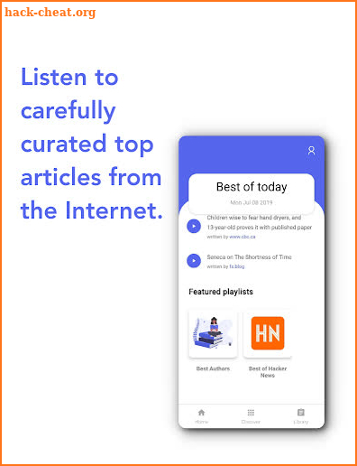 Listle - The best articles, in audio screenshot