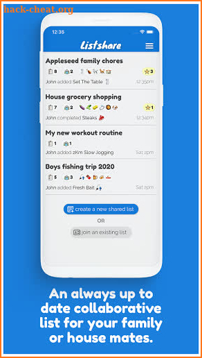 Listshare shared shopping list screenshot