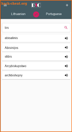 Lithuanian - Portuguese Dictionary (Dic1) screenshot