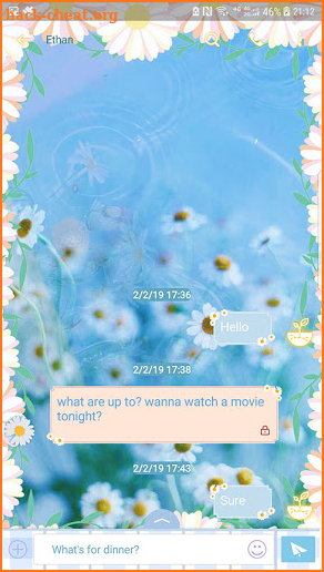 Little daisy skin for Next SMS screenshot