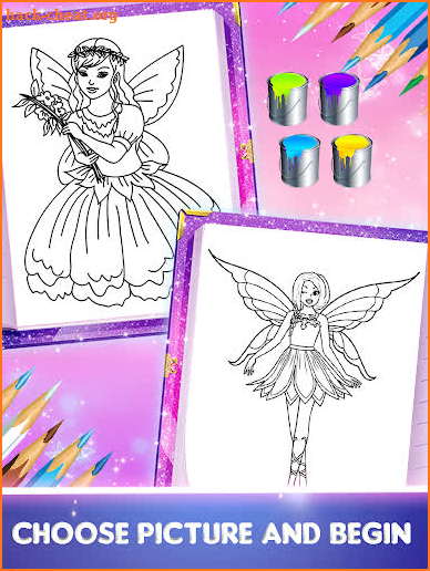 Little Princess Fairy Drawing Coloring Book Pages screenshot