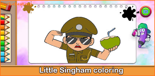 Little Singham Coloring Game screenshot