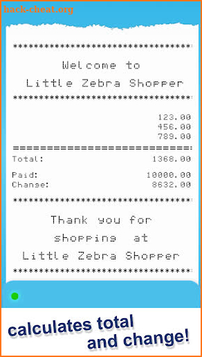 Little Zebra Shopper XS+ Kids Cash Register screenshot