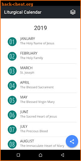 Liturgical Calendar 2019 screenshot