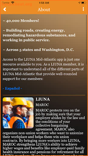 LiUNA Mid Atlantic screenshot