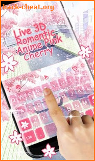 Live 3D Anime Pink Cherry Keyboard Theme screenshot