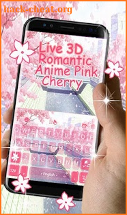Live 3D Anime Pink Cherry Keyboard Theme screenshot