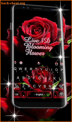 Live 3D Blooming Flower Keyboard Theme screenshot