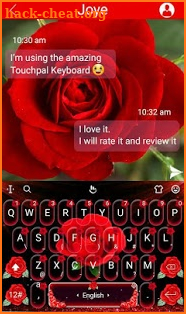 Live 3D Blooming Red Rose Keyboard Theme screenshot