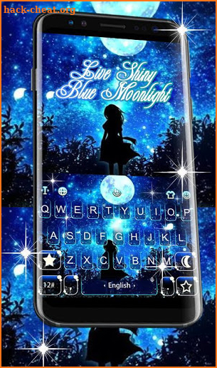 Live 3D Blue Moonlight Keyboard Theme screenshot