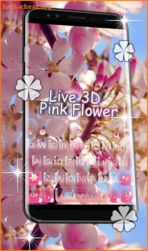 Live 3D Falling Pink Flower Keyboard Theme screenshot