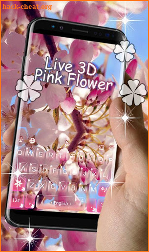 Live 3D Falling Pink Flower Keyboard Theme screenshot
