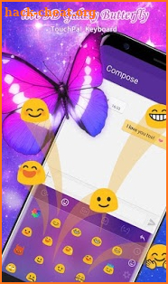 Live 3D Galaxy Butterfly Keyboard Theme screenshot